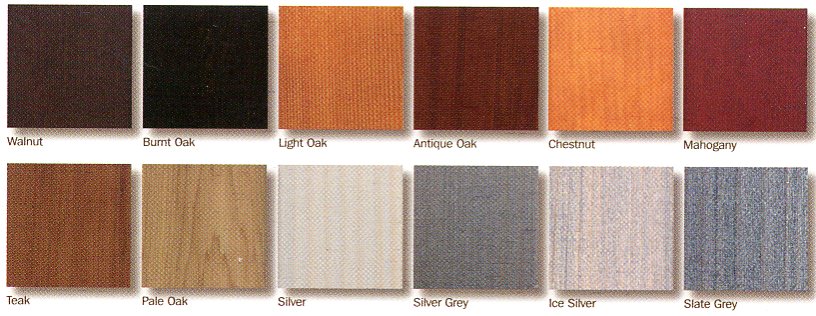 Colours and finishes available on Woodrite doors